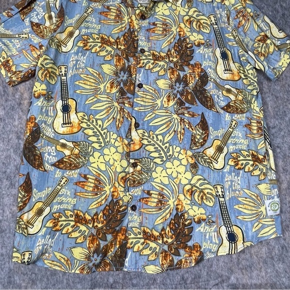 Margaritaville Floral Guitar Hawaiian Jimmy Buffet Button Up Shirt - Sz XXL - Picture 6 of 15